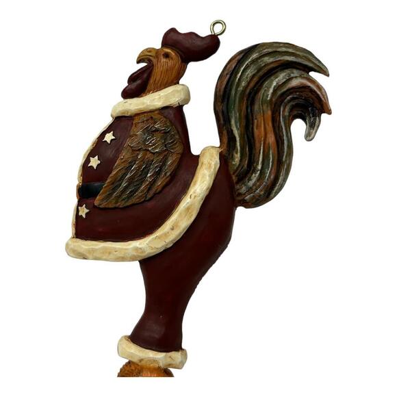 Kurt Adler Santas World American Rooster Patriotic Star Christmas Ornament Resin - Picture 3 of 11
